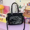 Nueva Bolsa de Hombro Ligera Cruzada Transparente con Insignia Estilo Japonés de Alta Apariencia Color Caramelo Chica Dulce
