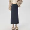 Falda vintage de pana de cintura alta para mujer, nueva falda irregular de línea A ajustada de longitud media para otoño e invierno, falda bodycon