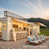 Bar de Playa de Moda Estilo Contenedor con Estilo Marinero, Terraza Panorámica, Barra Móvil y Zona de Comedor, Alojamiento para Acampar en Zona Turística