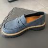 2025 Nuevos Mocasines de Primavera y Otoño Talla Grande Casuales Escarchados Estilo Británico Zapatos de Mujer Tacón Grueso Suela Gruesa Exportación Retro