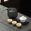Juego de Té Rápido de Porcelana Blanca Gaiwan Juego Simple de Caja de Regalo de Porcelana Blanca Juego de Té Gongfu Actividad Pequeño Regalo