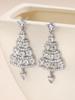 Pendientes Navideños de Árbol de Navidad Incrustados con Diamantes de Lujo Ligero de Alto Temperamento Transfronterizos Europeos y Americanos Pendientes Navideños Coloridos para Mujer Pendientes