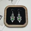 Temu Xiyin Pendientes Antiguos Populares de Plata Estilo Étnico Pendientes de Turquesa Accesorios de Flor Calada Venta al por Mayor Yiwu