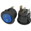 Interruptor de barco KCD2 3 pines 2 posiciones con abertura para lámpara redondo de 20 mm con interruptor de alimentación de lámpara 12/24/220V