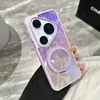 Adequado para Huawei Pura90Promax Capa de Celular com Suporte Giratório Padrão Gelo Laser Mate80 Capa Protetora Anti-Queda