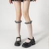 Botas ainda estilo ballet de algodão meias xadrez de renda primavera e verão finas estilo acadêmico máquina tudo-em-um pilhas meias de algodão JK Lolita