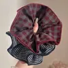 Goma de pelo a cuadros multicolor en capas coreana para mujer, Nuevo accesorio para el pelo de Otoño e Invierno, Alta elasticidad, Cuerda para el pelo duradera, Accesorio para el pelo de banda elástica
