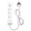 Regleta USB de Alta Potencia de Tres Posiciones Estándar Alemán con Enchufe Estándar Nacional Adecuada para Viajes al Extranjero, Estudios de Negocios en el Extranjero
