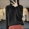Suéter de punto de cuello medio para mujer, nuevo otoño/invierno 2026, camisa base versátil engrosada, estilo suelto y casual