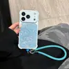 Funda de Epoxy de Color Sólido Simple Adecuada para iPhone 17 Pro Max con Asa, 16 Soporte, 15/16 Pro Anti-Caída Funda para Teléfono 15