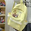 Mochila estudantil estilo ins coreano, estilo faculdade, com alto apelo estético, bordada, feminina, leve, versátil, mochila casual