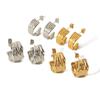 Pendientes de diseño retro europeo y americano, pendientes plisados tipo C de acero inoxidable en oro de 18 quilates, pendientes de personalidad de moda de alto sentido, al por mayor