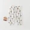 Calça Bebê Anti-Mosquito Verão Estilo Fino Para Meninos Algodão Puro Jacquard Calça Casual Para Ar Condicionado Calças Longas Com Punho Infantil