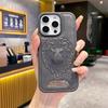 Funda de Teléfono de Cuero con Patrón de León Estampado y Tacto Suave con Costuras para Coche para Apple 161514promax Funda Protectora Resistente a Caídas