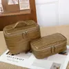 Bolso de Maquillaje Nuevo de Cuero Genuino para Mujer, Gran Capacidad, Bolso de Mano tipo Clutch de Piel de Cocodrilo, Estuche de Maquillaje de Moda, Bolso de Mano con Múltiples Compartimentos