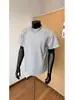Camiseta de Manga Corta para Hombre con Hombro Normal, Cuello Pequeño Desestructurado Estilo Americano, Top Elegante Verano 2025 con Mangas Tres Cuartos