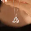 Nuevo collar con letras inglesas LOVE transfronterizo para mujer, elegante y de alta gama, joyería de lujo ligero, cadena para la clavícula que no se decolora, venta al por mayor