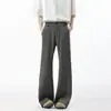 Calça casual estilosa, versátil e da moda para o verão, calça de corte ligeiramente flare, simples, em estilo retro americano de rua, para homens