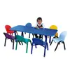 Mesa de Estudio Rectangular para Ocho Personas. Mesa Rectangular para Jardín de Infancia. Mesa y sillas para niños. Escritorio del estudiante. Mesa de Madera para Ocho Personas