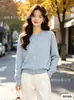 Suéter Casual de Punto para Mujer Estilo Japonés, Lunares Grises y Blancos, Colección Primavera y Otoño 2026, Cárdigan de Punto Suave, Top Abrigo para Mujer