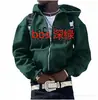 Moletom de Fleece 2026 com Zíper Completo, Design Gratuito, Processamento Gratuito, Transferência Térmica 2D, Padrões de Letras Impressos em 3D