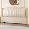Encosto macio acolchoado de cabeceira integrado ao design de piso, vendido separadamente, Painel de encosto em couro macio acolchoado resistente a arranhões de gato, Cama de madeira maciça simples moderna feita sob medida