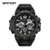 Reloj Electrónico de Moda Transfronterizo Sanda para Hombre Resistente al Agua Luminoso Despertador Multifuncional Reloj Deportivo para Hombre en stock Suministro Directo