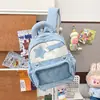 Mochila com Design Estiloso para Meninas, Estilo Japonês, Padrão de Estrelas Fofo, Mochila Leve de Alto Valor para Alunos do Ensino Fundamental II