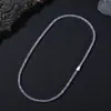 Collar de Tenis de Zirconia de 4 mm Transfronterizo Europeo y Americano, Joyería para Mujeres y Hombres, Cadena Completa de Diamantes, Joyería de Lujo de Nicho al por Mayor