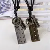 Joias de moda japonesas e coreanas colar de couro genuíno moda joias punk Yiwu joias atacado liga liga colar régua colar