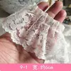 Encaje Ancho de 12 cm Chifón Engrosado Doble Capa Plisado Puño Fruncido Vestido de Muñeca Dobladillo de Falda Larga Adornos