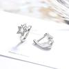 Pendientes de moda para mujer con incrustaciones de diamantes, hebilla de oreja de estrella de cinco ángulos, temperamento japonés y coreano, nicho simple, joyería de viento frío, hebilla de oreja