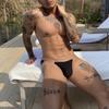 Cueca Boxer Masculina Sexy de Fenda Alta Modal Cinto Transparente Levanta Bumbum Bikini Briefs para Meninos