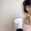 Aretes Coreanos de Moda Nueva Versión en Forma de Gota Geométricos de Piedra Ojo de Gato Aretes de Borla para Mujer Aretes de Diseño Nicho Venta al por Mayor