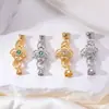 Fecho para Colar de Pérolas Zircônia Esmagada Verde Fecho Vintage Acabamento Feito à Mão Conector Fecho Corrente de Suéter Acessórios DIY