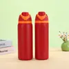 Taza Termo para Bebida Doble de Acero Inoxidable 304 con Tapa Pop-Up y Popote Personalizable, Taza de Fruta con Bolso para Exteriores, Botella de Agua Deportiva