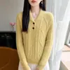 Outono 2026 Novidade Tricô de Lã Feminino Gola Cable Knit Pulôver Camada Base para Mulheres Comércio Exterior