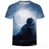 Camiseta de Verano Transfronteriza con Estampado 3D de Gato Lindo para Hombre, Top Casual Deportivo de Manga Corta de Seda de Leche con Cuello Redondo, Estilo Lindo