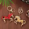 Cavalo do Zodíaco Fofo com Strass Colorido Cavalo Voador 3D Chaveiro Pingente Criativo para Bolsa Animal Presente para o Ano de Nascimento