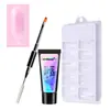 Gel de Extensión para Uñas Artísticas 15ml Gel de Extensión Rápida para Uñas de Cristal Gel para Fototerapia UV Molde Grueso para Uñas Herramienta de Bolígrafo de Doble Punta