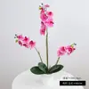 Planta de Orquídea Phalaenopsis de 3 Flores en Maceta Transfronteriza, Flor Artificial con Textura Realista, Bonsái de Flor Falsa, Adorno de Planta Verde para Decoración del Hogar para Exportación