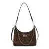 Bolso de Cadena Diamantada de Terciopelo de Ciervo para Mujer, Gama Alta, Otoño e Invierno, Nuevo Estilo Coreano, Diseño de Nicho, Moderno, Versátil, Bolso de Axila