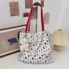 Bolsa de Tela de Gran Capacidad para el Trabajo Diario, Adecuada para Estudiantes y Mujeres, Verano Trabajo Doble Capa Estampado Lindo en Lona Bolsa Tote Dopamina