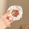 Scrunchie perezoso estilo francés para mujer, accesorio para el cabello de encaje blanco, liga para el cabello extragrande estilo coreano con un toque de alta gama