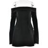 Amazon Moda Otoño Nuevo Sexy Top Tubo Falda Estilo Europeo y Americano Cuello de Una Sola Línea Espalda Descubierta Vestido de Manga Larga