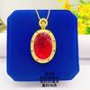 Nuevo Colgante para Mujer Chapado en Oro Latón con Piedra Roja y Colgante de Diamante Colgante Rojo Púrpura Ventas Directas de Fábrica Venta al por Mayor de Joyería