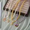Moda Luxo Leve Jardim Monet Pingente de Flor Colar de Pérolas Personalidade Feminina Temperamento Doce Versátil Corrente para Clavícula Atacado