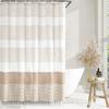 Fornecimento Transfronteiriço de Cortinas de Chuveiro Estilo Ins, à Prova d'Água e Resistentes a Mofo, com Costura de Franjas, Cortinas Divisórias de Banheiro com Laços e Cortinas de Janela