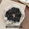 Elástico de Cabelo Grande Floral Pequeno Fresco para Mulheres, Novo Cordão de Cabelo Exquisito com Borda de Renda, Scrunchie Estilo Francês para Meninas