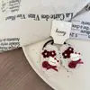 Nuevo Pasador de Pelo con Lazo de Amor de Terciopelo Borgoña para Niños, Diadema, Pasador, Pinza Lateral, Goma Elástica